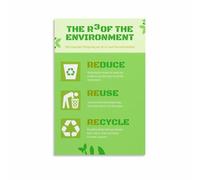 Reduce Reuse Recycle Sustainability Educational Canvas Painting Wall Art for Living Room Bedroom Decor(Framed,08x12inch(20x30cm))