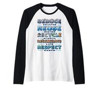 Reducir la reutilización Reciclar educación Ambiental Maestro Camiseta Manga Raglan