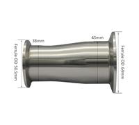 Reductor concéntrico sanitario de triple abrazadera Clover, acero inoxidable 304, 1,5" y 2"(Pipe38mm-45mm)