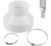 Reductor Conducto Redondo 150-100mm/6-4 In con 2 Abrazaderas, Adaptador Conectar Reducción Tubería Universal, Conector Tubo Sistema Ventilación para Extractores, Campana Extractora, Unidades Conductos