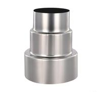 Reductor de adaptador de chimenea de acero inoxidable para integración de revestimiento de humos con redes de tuberías perimetrales redondas (Ø90mm/Ø70mm)