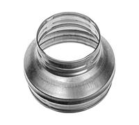 Reductor de conducto de 160 a 125 mm con junta de goma - Reductor de conducto redondo de acero galvanizado (drenaje, drenaje y ventilación) (metal con junta de goma, 16 a 12,5 cm)