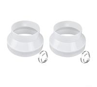 Reductor de conducto de plástico ABS, adaptador de PVC de 8 a 6 pulgadas con abrazaderas de acero inoxidable, para ventilador de baño HVAC y sistemas de ventilación de campana extractora