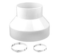 Reductor de Conducto Redondo, 150 mm a 94 mm, Adaptador de Conducto, Reductor Tubo Campana Extractora, Reducción Tubo Diámetro, Con 2 Abrazaderas de Tubo de Acero Inoxidable, para Ventilación, Campana