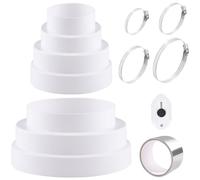 Reductor de conducto redondo de Ø 80 100 110 120 130 150mm Con abrazaderas de tubo de acero inoxidable y rollos de cinta de papel de aluminio Acoplador de reducción de tubo