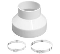 Reductor de conductos, reductor de ventilador extractor de 150 mm a 100 mm, conector de reducción de tubo de conducto con clips de manguera de acero inoxidable (91-114 mm, 141-165 mm) adaptador de
