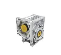 Reductor de engranaje helicoidal NMRV040 de 11 mm de entrada y 18 mm de salida for servomotor paso a paso con brida de 60/80/86/90/104 mm(80x80 Flange,Ratio 10-1)