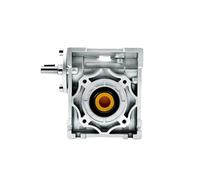 Reductor de engranaje helicoidal NRV050, reductor de caja de cambios, relación de engranaje 5:1 a 100:1, caja de cambios reductora de ángulo recto autoblocante Manual(25 to 1)