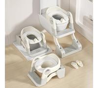 Reductor de inodoro infantil, 3 en 1 elevador de inodoro infantil con marcha reductores de inodoro, limpieza de aprendizaje, adaptador de asiento de inodoro con altura ajustable, antideslizante, olla