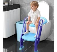 Reductor de inodoro infantil, asiento de inodoro para niños y niñas, cojín no salpicaduras y antideslizante, taburete de escalera, azul violeta