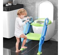 Reductor de inodoro infantil, asiento de inodoro para niños y niñas, cojín no salpicaduras y antideslizante, taburete de escalera, azul verde