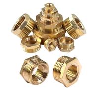 Reductor De Latón 3 uds 1/8 "1/4" 3/8 "1/2" 3/4 "1" 1,5 "2" accesorios de tubería latón adaptador boquilla hexagonal BSP hilo femenino macho reductor casquillo(1I2 to 1 Inch)