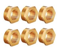 Reductor de latón G1/2" a G3/8"(macho Ø 20mm x hembra Ø 15mm),6 piezas Racor de reducción G1/2" macho X G3/8" hembra,racor roscado Racores de latón