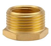 Reductor de latón GARDENA: conector de latón para conexión de tubería con un acoplamiento rápido, 26,5 mm (G 3/4 ") - AG / 21 mm (G 1/2") - IG (7270-20)