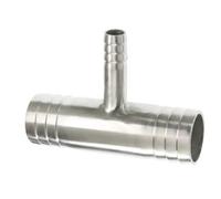 Reductor de manguera en T de 3 vías, divisor de acero inoxidable 304, conector de cola de manguera, accesorio de acoplamiento(38-10-38mm)