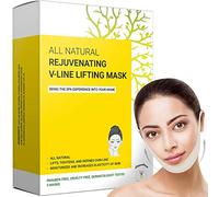 Reductor de mentón doble, mascarilla de elevación de línea en V, adelgazador facial - Levanta, aprieta la línea de la mandíbula y el mentón - Formulado en San Francisco (5 máscaras)