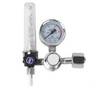 Reductor de presión para argón/CO2 con caudalímetro para soldadura MIG/TIG | Aleación de aluminio, precalibrada para argón/helio/CO2, tubo de policarbonato, diseño de alivio de seguridad
