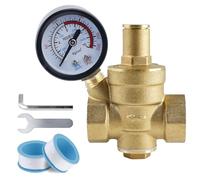 Reductor de presión y agua 3/4 pulgadas DN20, con manómetro y válvula de ajuste, de latón