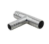 Reductor de púas de manguera en T de 3 vías, 6, 8, 10, 12, 14, 16, 19, 20, 25, 32, 38-51 mm, divisor de acero inoxidable 304, conector de cola de manguera, accesorio de acoplamiento(38-16-38mm)