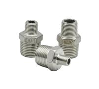 Reductor de rosca macho BSP de acero inoxidable 304, adaptador de sellado alto de boquilla hexagonal de 1/8 "-2" for plomería industrial, renovación del hogar(11l2 to 3l4 Inch)