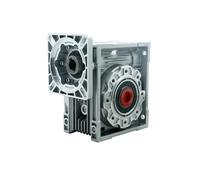 Reductor de tornillo sin fin NMRV075, relación engranajes 1:7.5-1:100, eje entrada 19 mm y 24, salida 28, caja reductora, reductor velocidad 90 grados(100 to 1)