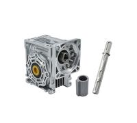 Reductor de velocidad helicoidal RV030 for motor de CC (entrada de 8 mm, salida de 14 mm, relación de 5:1 a 80:1) con eje doble, accesorios for motor NEMA23/60x60 mm.(Ratio 40 to 1)