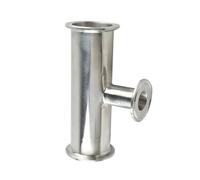 Reductor en T de triple abrazadera de 2" a 1,5", diámetro exterior de tubería de 51 mm a 25/38 mm, conexión sanitaria de acero inoxidable SS304(Pipe OD 51mm to 25mm,SUS316L)