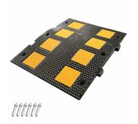 Reductores de Velocidad de Caucho, Badenes de Goma, Capacidad de 50 toneladas, con 6 Tornillos de Expansión, para Caminos de Asfalto, Hormigón y Grava(5cm/2in)