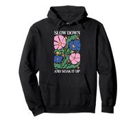 Reduzca la velocidad y empápese, bonita flor bohemio con estampado floral positivo Sudadera con Capucha