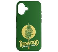 Redwood National Park Retro Vibe Distressed Tree Graphic Carcasa para iPhone 16