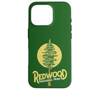 Redwood National Park Retro Vibe Distressed Tree Graphic Carcasa para iPhone 16 Pro