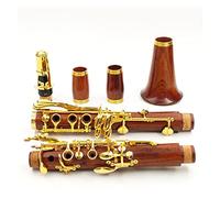 Redwood Professional Clarinet BB Rosewood Clarinet Silvering Wood SIB Klarnet (Color : M15)