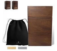 Redwood Studio Premium Large Wood Urn for Human Ashes Adult Male Solid | Walnut Wooden Keepsake Box for Memorial Cremation Ash | Up to 220 lbs Cremains Capacity | Includes Bag and Engraving Plaques |