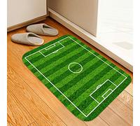 Redxiao - Alfombra Antideslizante para Puerta, Campo de fútbol, diseño de Campo Verde, diseño 3D y absorción de Agua y Antideslizante, Apta para el Cuarto de baño, Cocina, salón, Dormitorio, 40 x 60