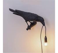 REDYANGMI LED Pájaro Afortunado Lámpara De Mesa/Lámpara De Pared, Moderno Nórdico Diseño Pájaro Cuervo Lámpara De Noche De Arte, Blanco Negro Lámpara De Pájaro Bar Cafetería Creativo Encendiendo