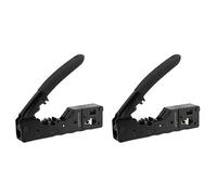 Reeatel 2 crimpadoras de paso Cat5 Cat6 Cat7 para conectores de red RJ45 RJ12 RJ11, conectores modulares, cables Ethernet, herramienta de crimpado EZ