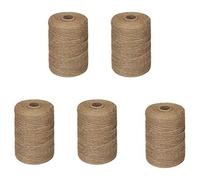 Reeatel 5 rollos de 200 m de cordel de yute de 2 mm de grosor natural para colgar cuadros en el hogar, jardinería, plantas, colgar cuadros