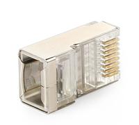 Reeatel Conector RJ45 blindado CAT5E CAT6 Conector Ethernet STP 8P8C Modular Crystal Head Plugs 100 piezas