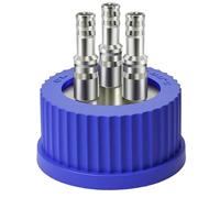 Reeatel Tapa de Seguridad para Botella de Acero Inoxidable 304 GL45 de 1 Puerto, Tapas para Llenado de Fase Móvil de Líquidos de Laboratorio, Diámetro de 8-10 Mm, Tamaño Grande, Solo Tapa Grande - 3 P