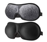 REEBENT Máscara de ojos 3D para dormir, lavable a máquina, máscara de sueño para mujeres, aviones con los ojos vendados con bolsa de viaje (negro y gris)