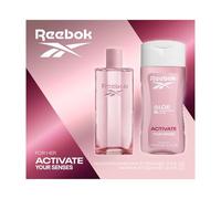 Reebok Activate Your Senses Estuche Regalo Perfumes de Mujer Pack de 2 Piezas Eau de Toilette 100ml y Shower Gel 250ml Set Fragancia Floral
