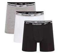 Reebok Hombres Bóxers Deportivos Negro/Blanco/Gris Paquete de 3 Medio