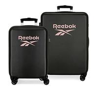Reebok Beverly Juego de Maletas Negro 55/68 cms Rígida abs Cierre de combinación Lateral 104L 6 kgs 4 Ruedas Dobles Equipaje Mano