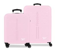Reebok Boston Juego de Maletas Rosa Claro 46x65x25 cm Rígida ABS Cierre de combinación Integrado 93L 6,6kg 4 Ruedas Dobles Equipaje de Mano by Joumma Bags