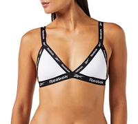 Reebok Bralette Triangular para Mujer Blanco, Top de Sujetador Corto de algodón sin Aros de bajo Impacto