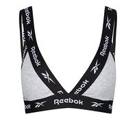 Reebok Bralette Triangular para Mujer Gris, Top de Sujetador Corto de algodón sin Aros de bajo Impacto