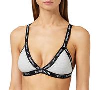 Reebok Bralette Triangular para Mujer Gris, Top de Sujetador Corto de algodón sin Aros de bajo Impacto