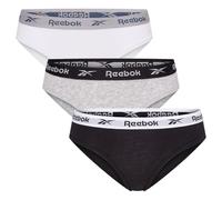 Reebok Calzoncillos Carina para Mujer, Paquete de 3 Unidades, Capa de Base Inferior, Negro/Blanco/Gris Marl