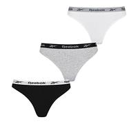 Reebok Calzoncillos Carina para Mujer, Paquete de 3 Unidades, Capa de Base Inferior, Negro/Blanco/Gris Marl