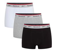 Reebok Calzoncillos de Hombre Negro/Blanco/Gris | Truscos de algodón Suave y Rico al Tacto con Cintura elástica y elástica | Ropa Interior cómoda y elástica - Paquete múltiple de 3